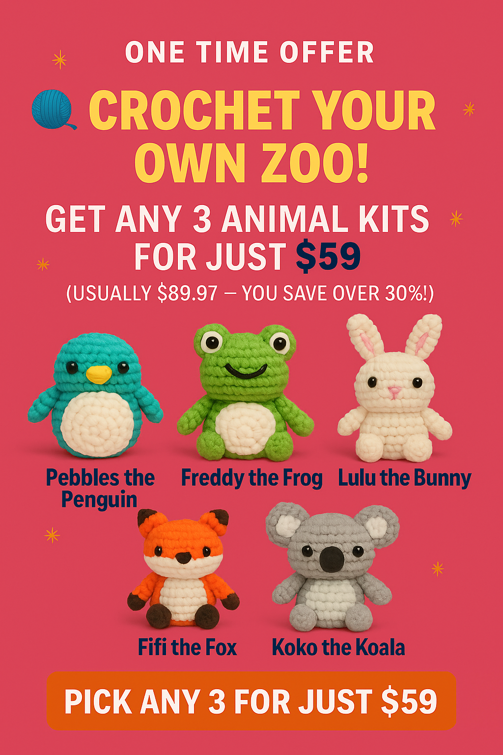 Crochet Kit Zoo Bundle