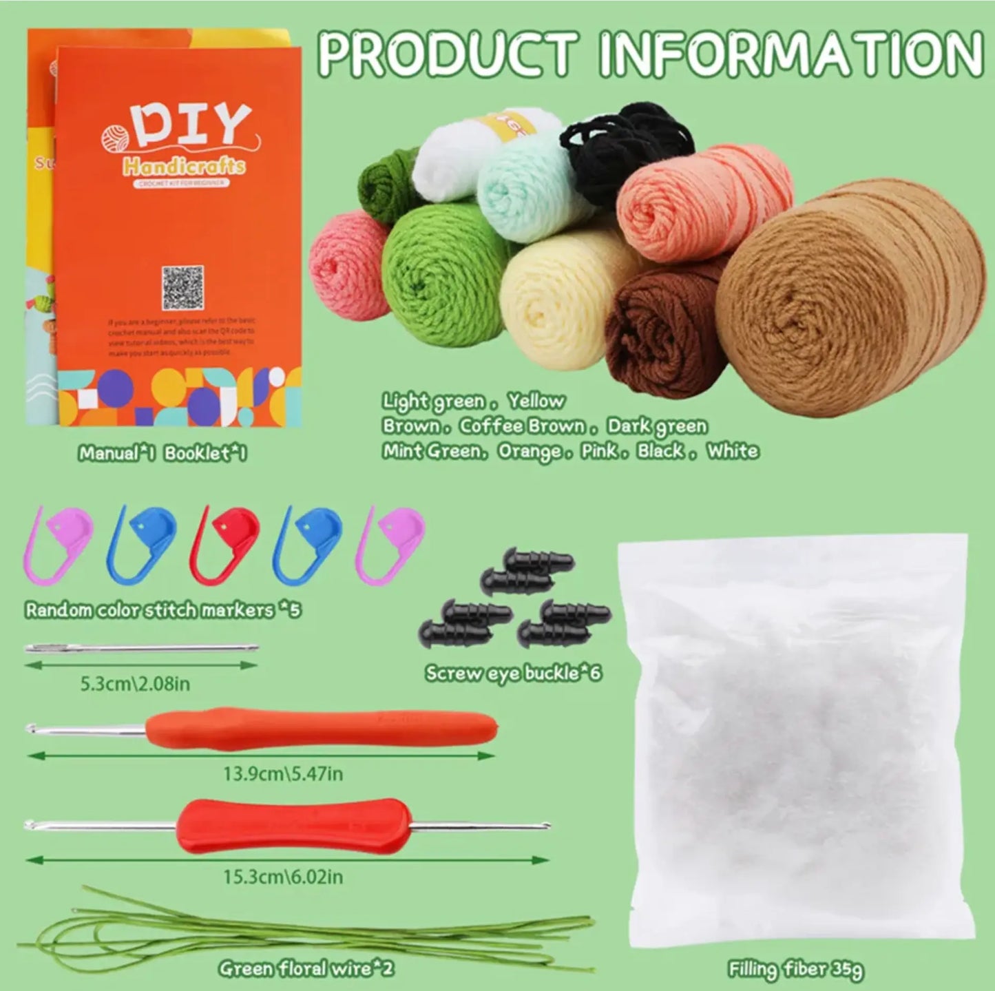 Crochet Cactus Kit for Beginners (3 pack) Crochet Cure