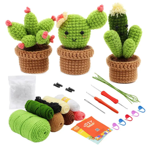 Crochet Cactus Kit for Beginners (3 pack) Crochet Cure