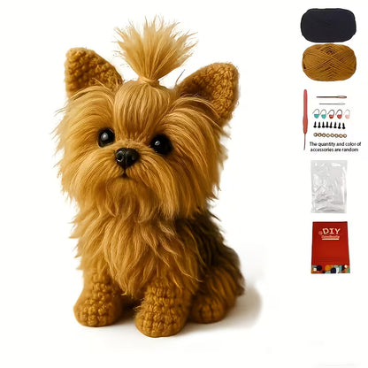 Yorkshire Terrier Crochet Kit - DIY Dog Amigurumi Craft Set