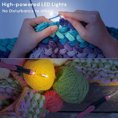 Light Up LED Crochet Hooks 11 hook sizes