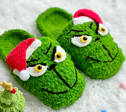 Grinch Slippers Crochet Pattern