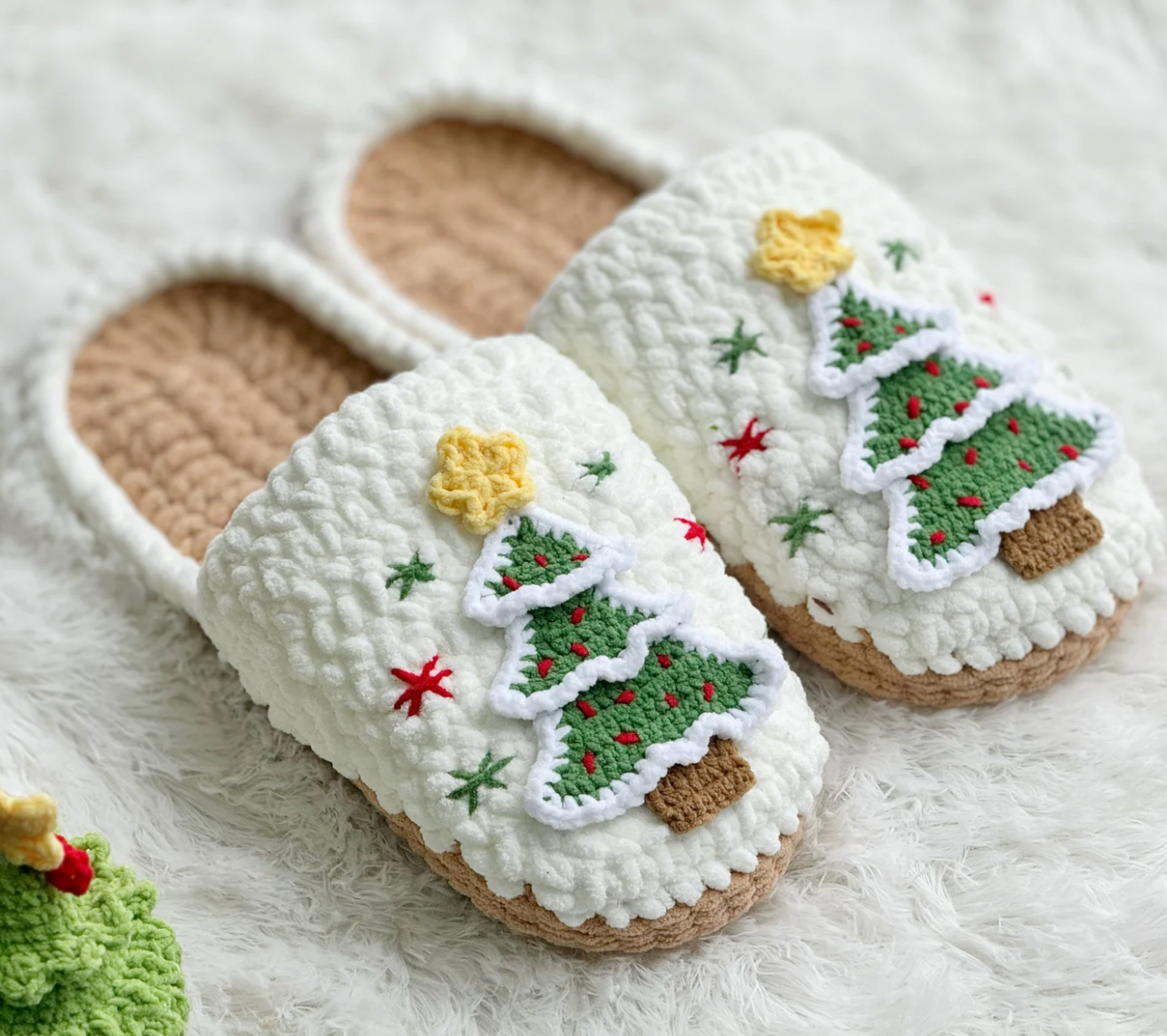 Christmas Tree Slippers Pattern