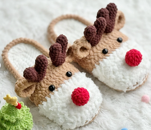 Reindeer Slippers Pattern