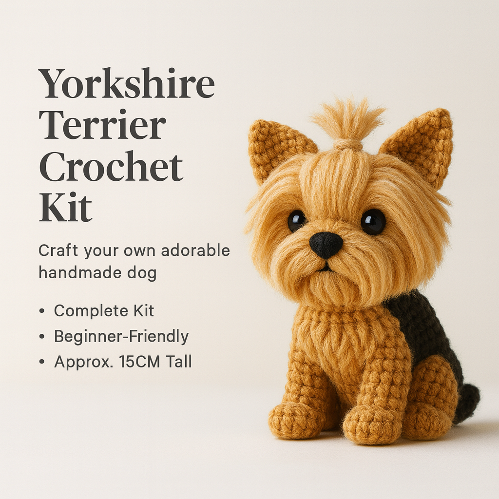Yorkshire Terrier Crochet Kit - DIY Dog Amigurumi Craft Set